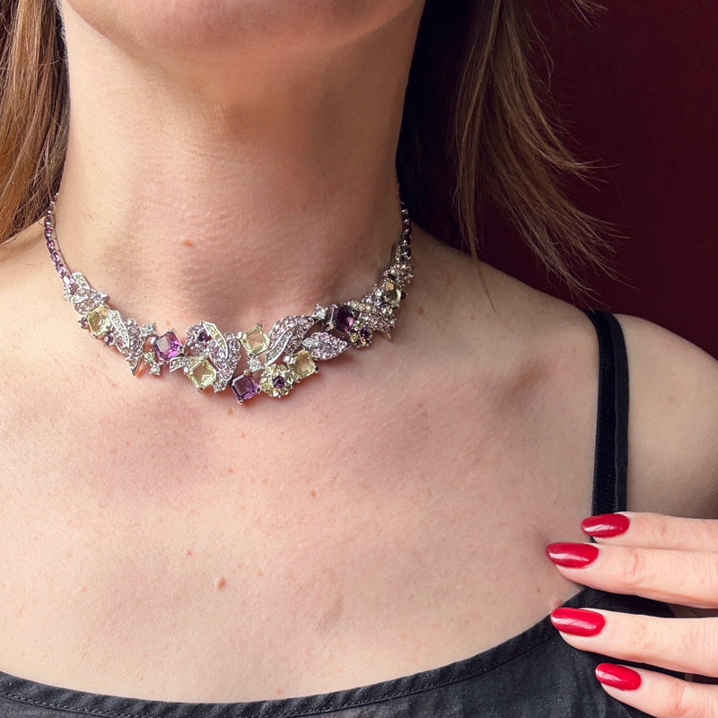 Enchanting Pastel Rhinestone Collar by Boucher