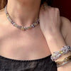 Romantic Boucher Rhinestone Bracelet in Springtime Pastels