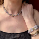 Romantic Boucher Rhinestone Bracelet in Springtime Pastels