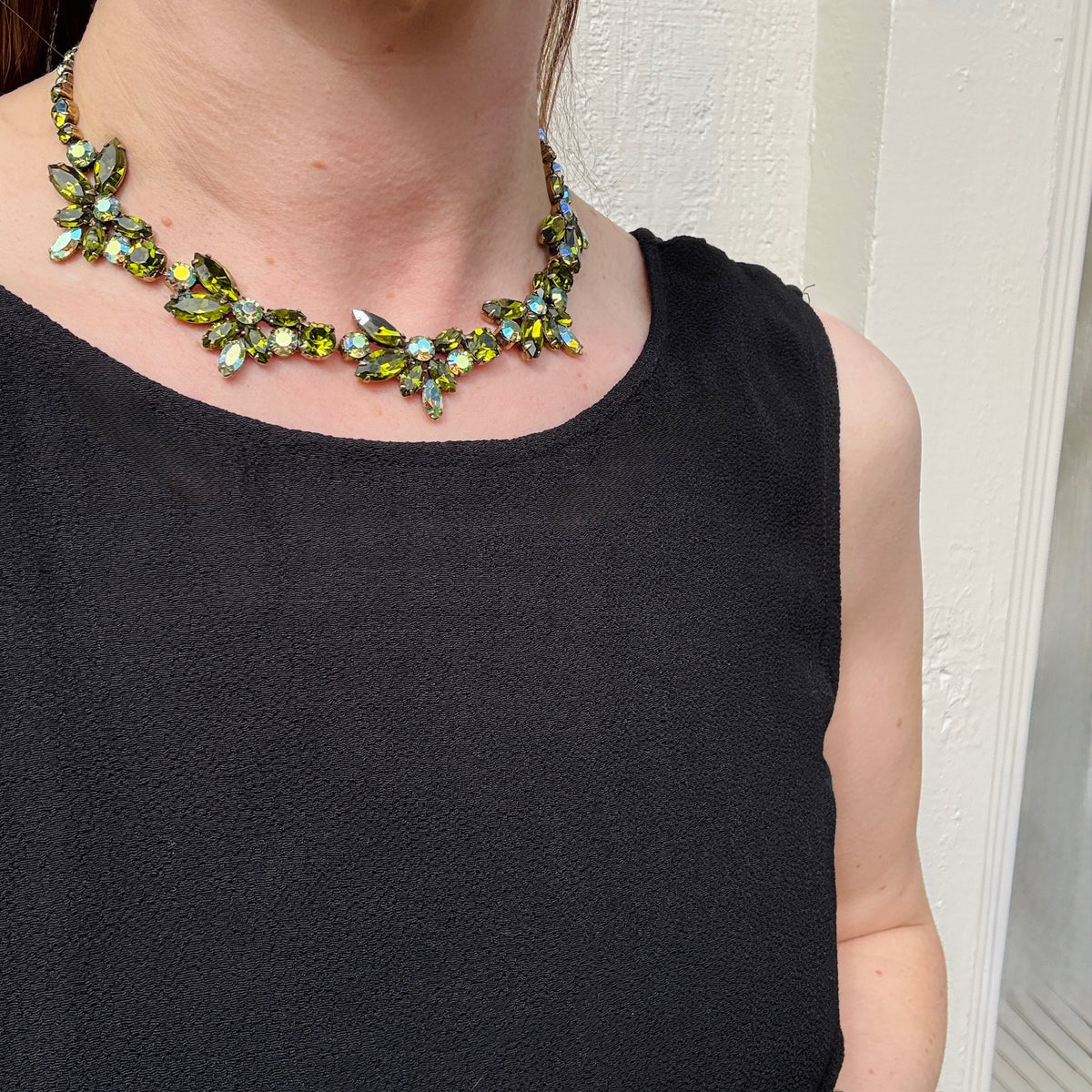 Gorgeous Green Austrian Crystal Necklace by Regency