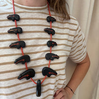 Powerful Zuni Heartline Bear Necklace