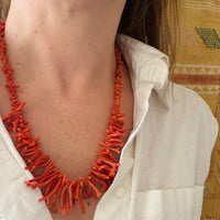 Fierce 1920s Branch Coral Bead Necklace