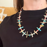 Colorful Zuni Carved Fetish Necklace