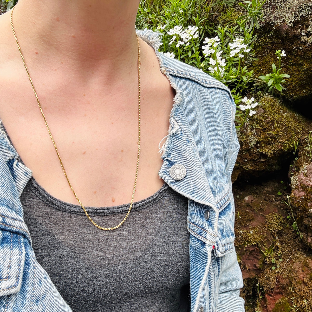 Vintage 24" 14k Gold Twisted Rope Chain