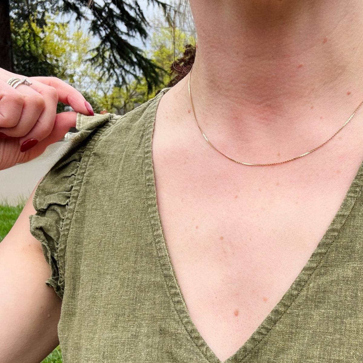 Delicate 16" 14k Gold Serpentine Chain