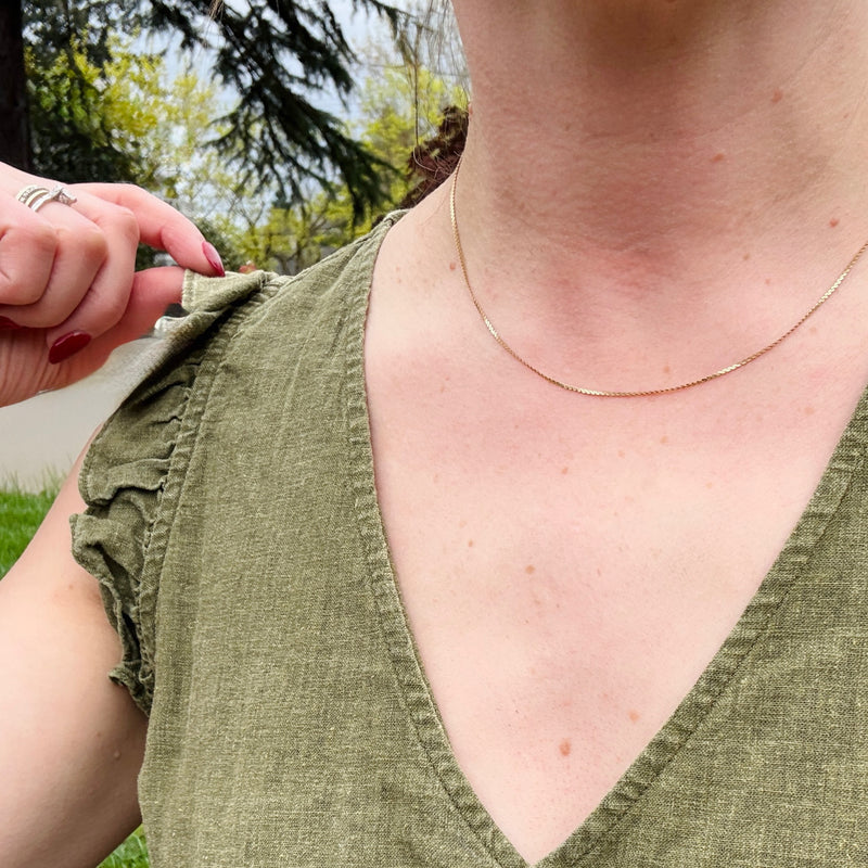 Delicate 16" 14k Gold Serpentine Chain