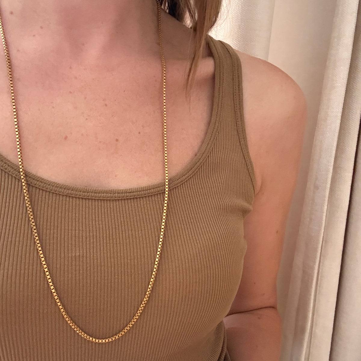 Engraved Gold Fill Box Chain by M. Haskell