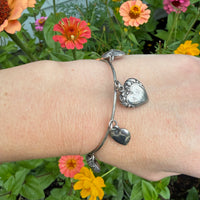 Sterling Bangle with Collection of Heart Charms