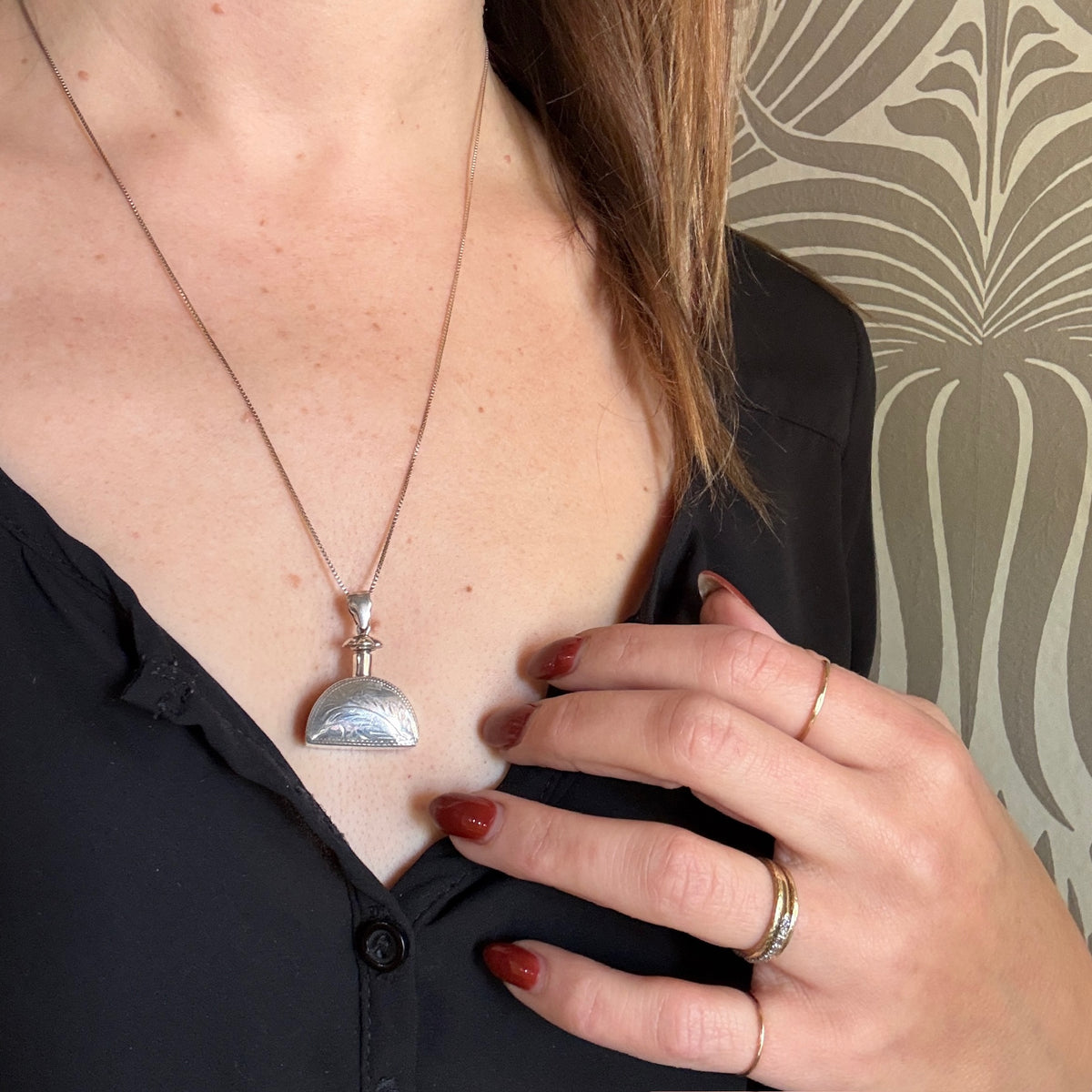 Vintage Sterling Silver Perfume Bottle Pendant