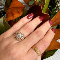 Double Diamond Swirl Ring c1960