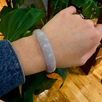Mid Century Green & Lavender Jade Bangle