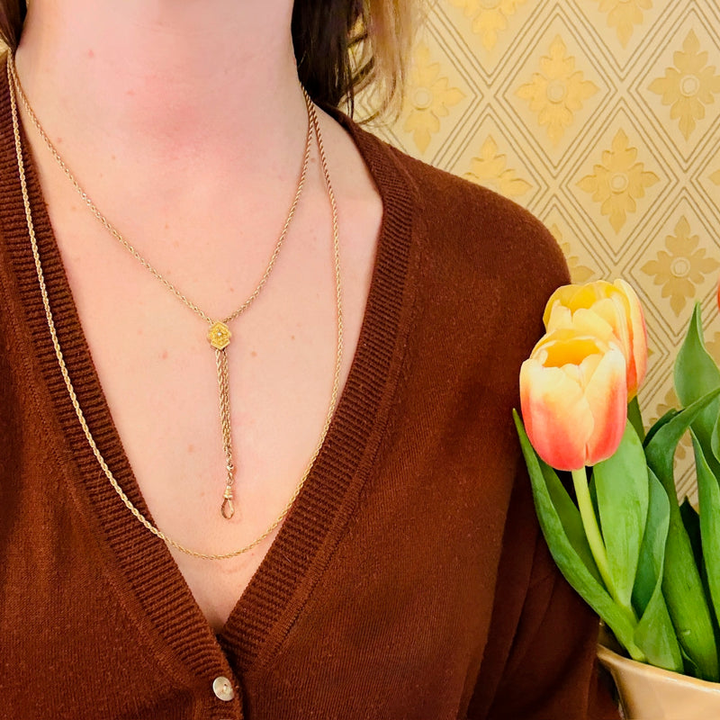 Extra Long Victorian Chain with Etruscan Revival Slide