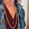 31" Strand of Glossy Cultured Pearls with Gold Clasp