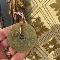 Jade Disc with Engraving Circa 1960