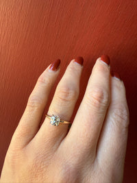 Mid Century Solitaire Ring with .86ct Antique Diamond