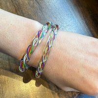 Rainbow Twist Murano Glass Bangle Bracelets