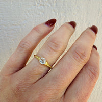 Old Mine Cut Diamond in Gold Art Deco Ring