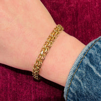 Mid-Century Triple-Link Gold Filled Charm Bracelet