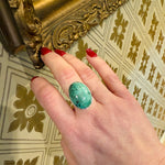 Placid Green Turquoise in Sterling Ring