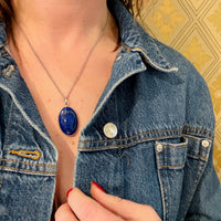 Lapis Lazuli in Sterling Bezel Pendant