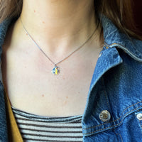 Flirty Cloisonné Enamel Angelfish Charm Necklace