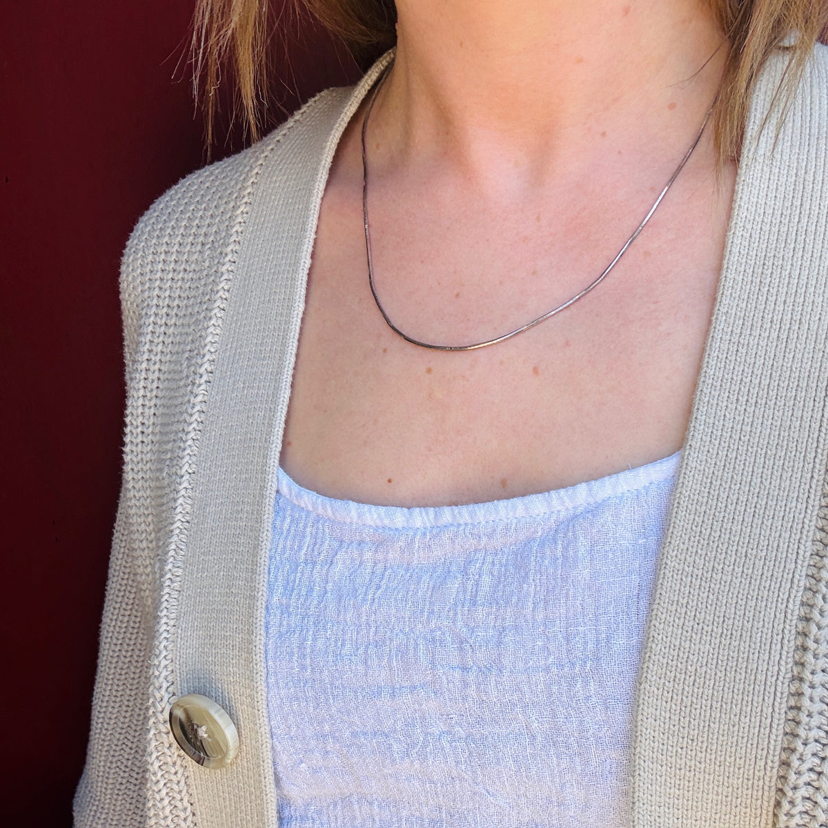 Slinky Sterling Silver Square Snake Chain
