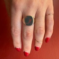Fab Antique Bloodstone Signet Ring
