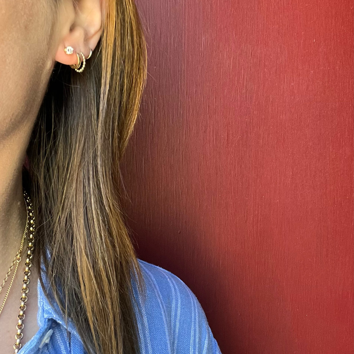Sparkling Vintage Diamonds in Gold Stud Earrings