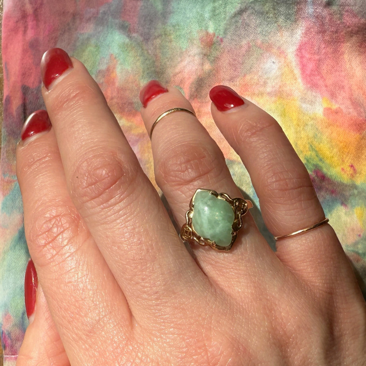 Vintage Jade and Gold Ring