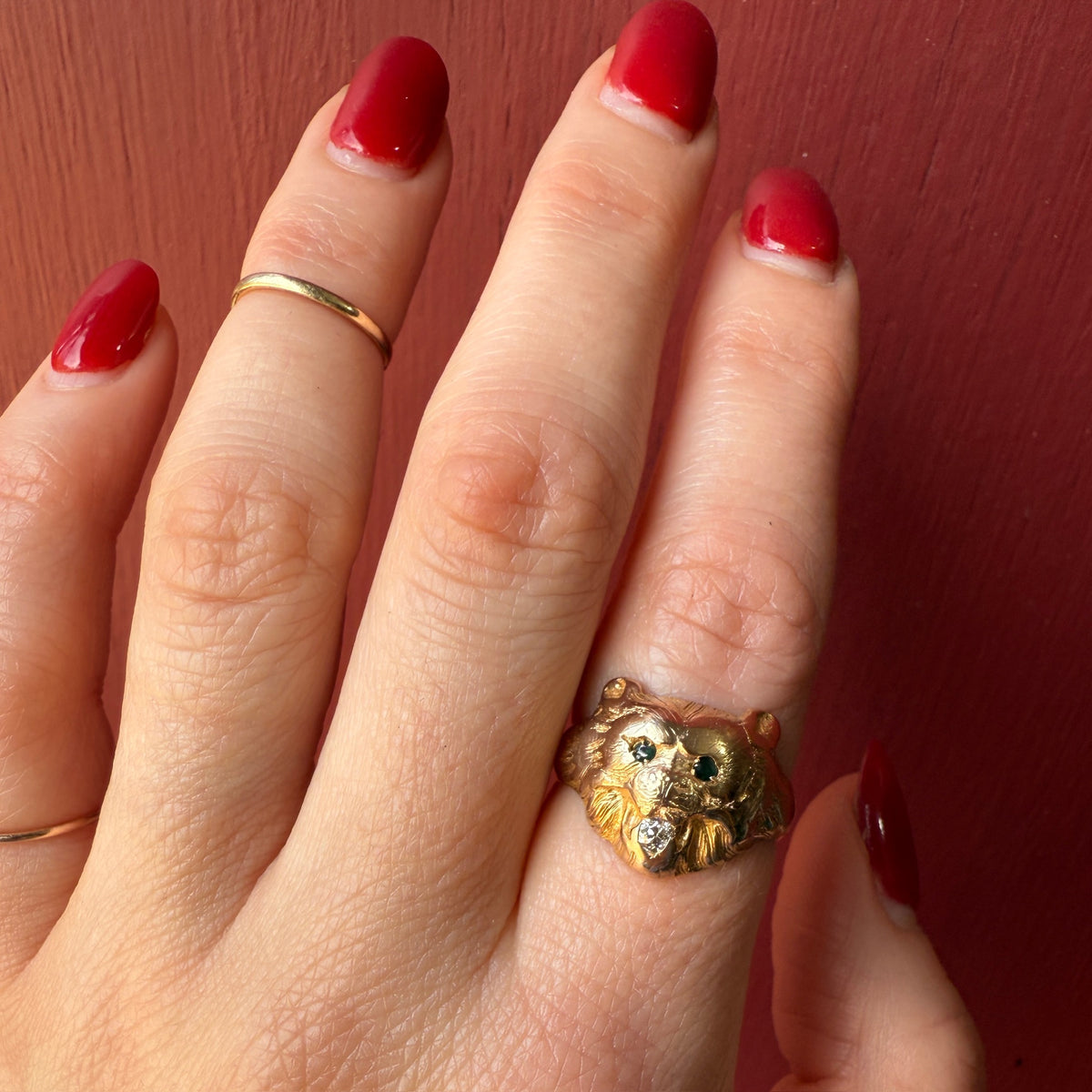 Victorian Gold Lion Ring