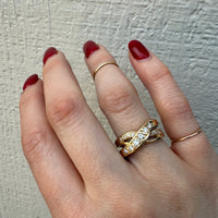 Vintage 1970s Gold and Diamond Band