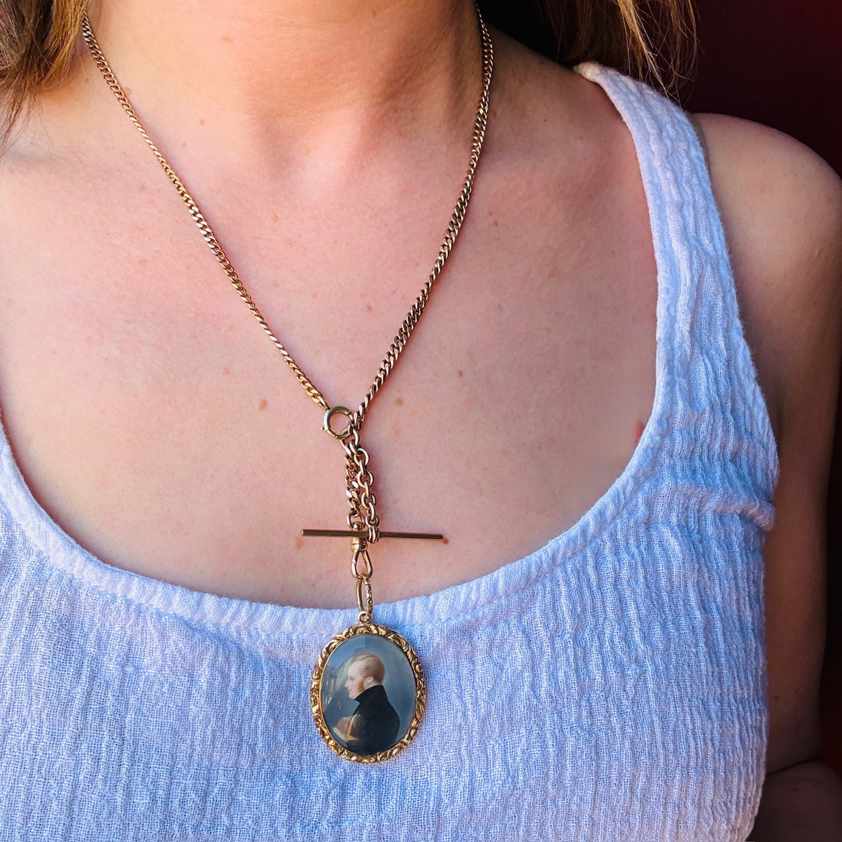 Regency Gent Miniature in 18k Gold Locket
