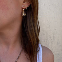 Darling Diamond & 14k Gold Drop Earrings c.1900