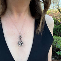 Old Mine Cut Diamonds in Silver & Gold Pendant