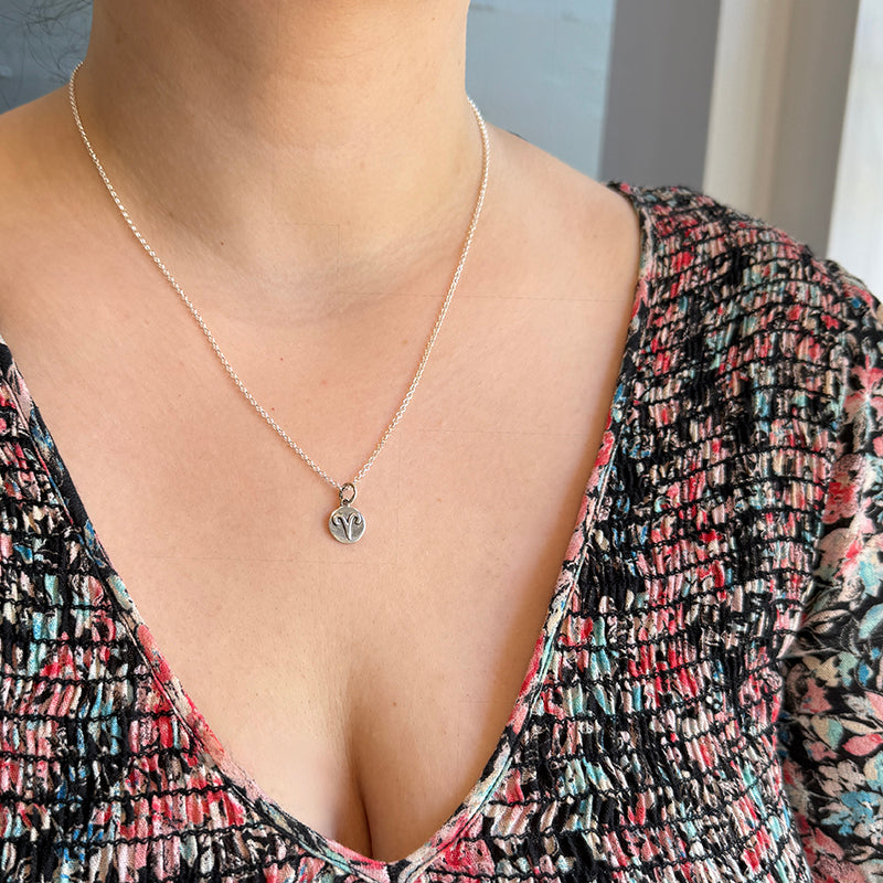 Signs of the Zodiac Sterling Silver Disc Necklaces