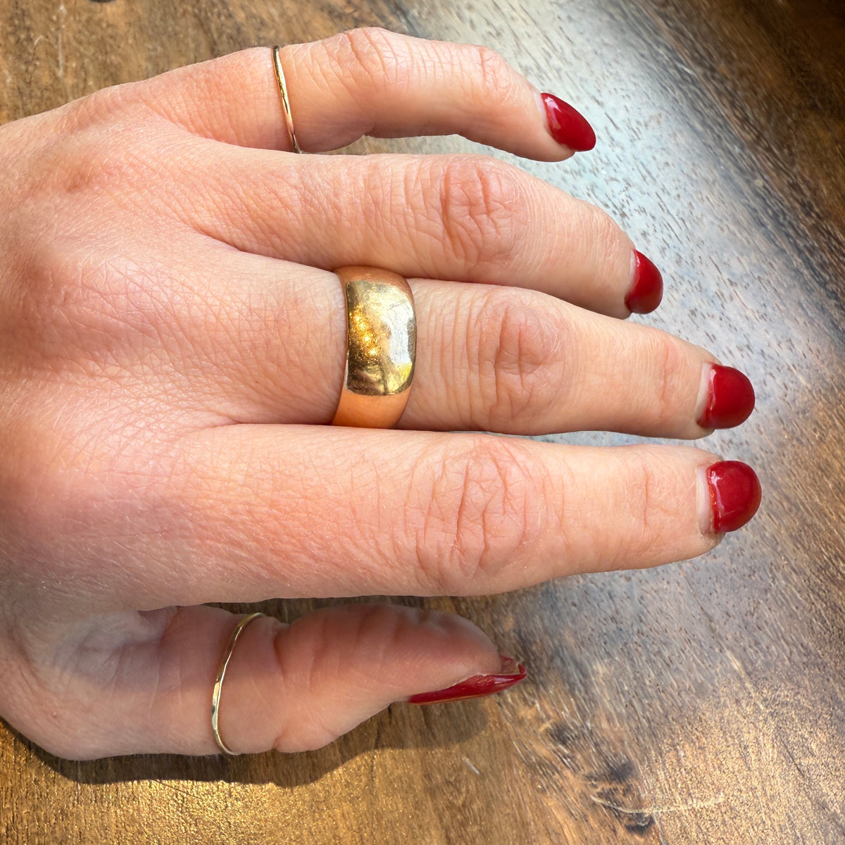 Wide Antique Gold Band by Woods & Sons