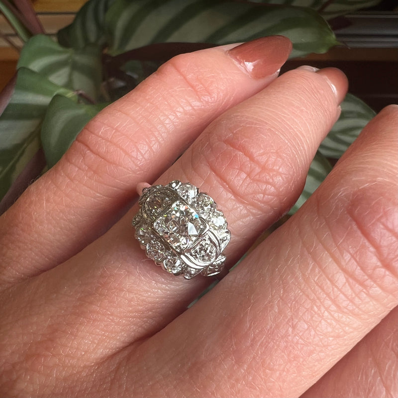 Platinum Vintage 1930's OEC Diamond Ring