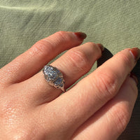 Striking Art Deco White Gold & Diamond Ring by Granat Bros