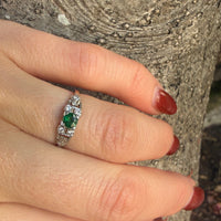 Captivating Emerald & Diamond Buckle Ring
