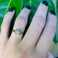 Striking Art Moderne Diamond Solitaire Ring