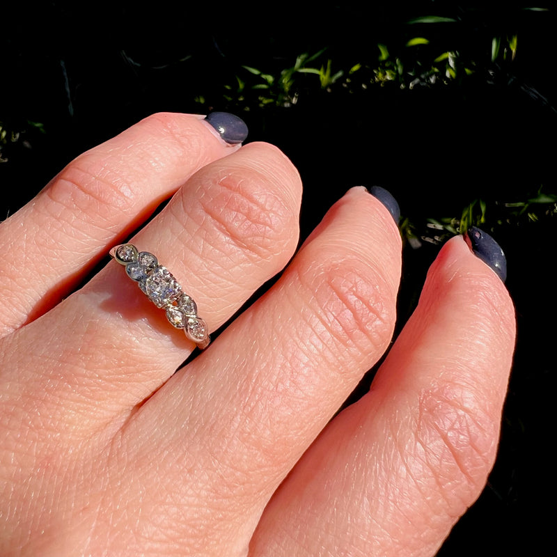 Romantic Diamond & Palladium Engagement Ring c.1945