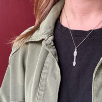 Sterling Silver Arrow Pendant with Thunderstorm Motif