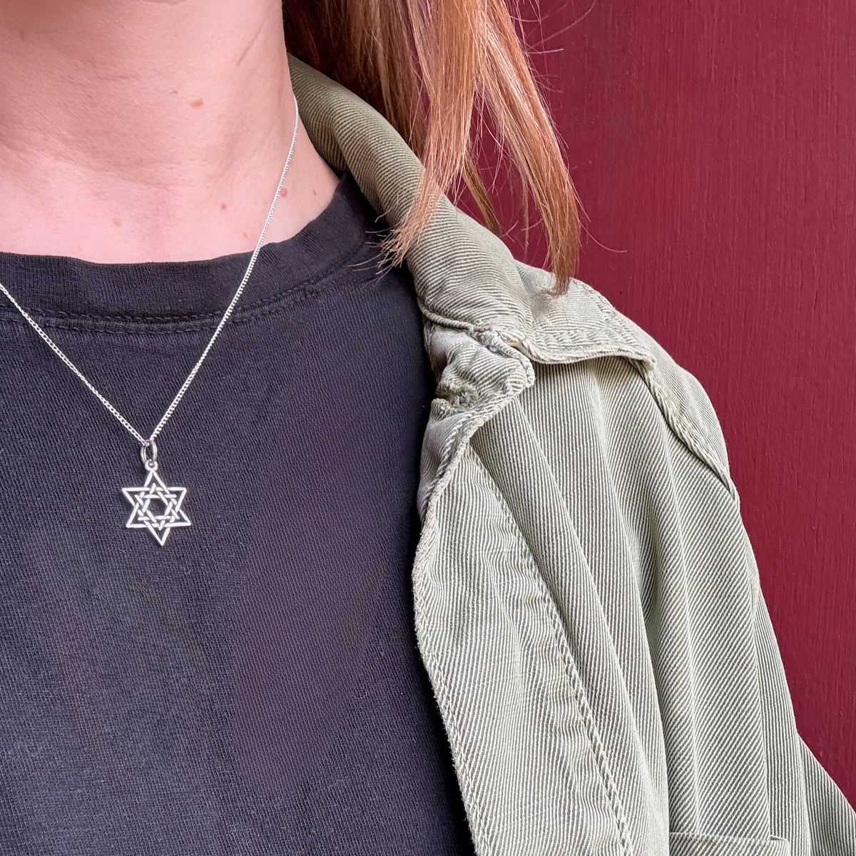 Lightweight Sterling Silver Star of David Pendant