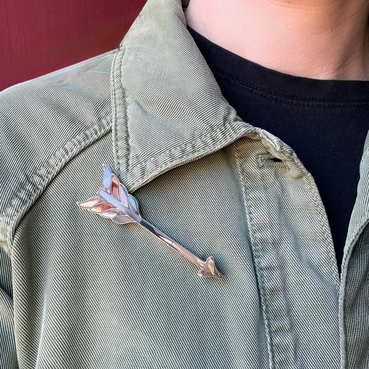 Colorful Scottish Pebble Arrow Brooch