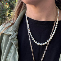 19" Graduated Strand of Creamy Cultured Pearls