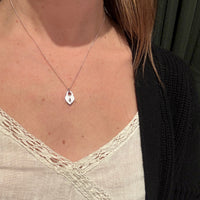 Shining Silver Heart Padlock Love Token Necklace