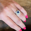 Smart Sapphire & Old Mine Cut Diamond Target Ring