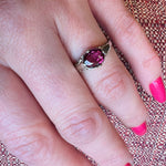 Decadent Purple Garnet in Filigreed Solitaire Ring