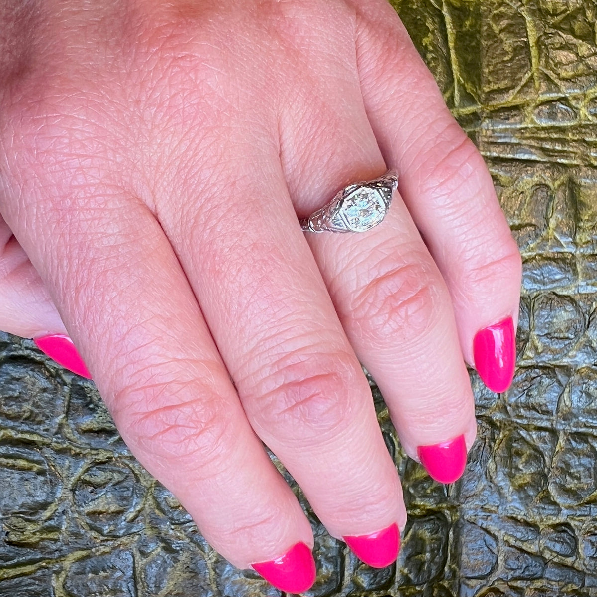 Refined Edwardian 1/2 Carat Diamond & Platinum Solitaire