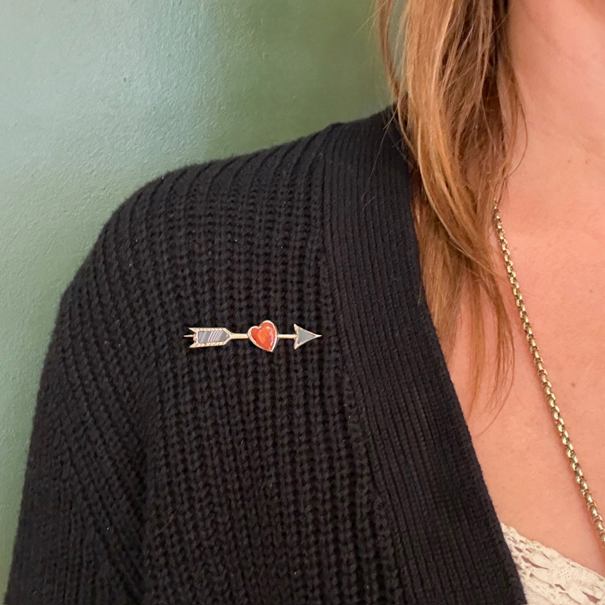 Cupid's Arrow Scottish Pebble Brooch